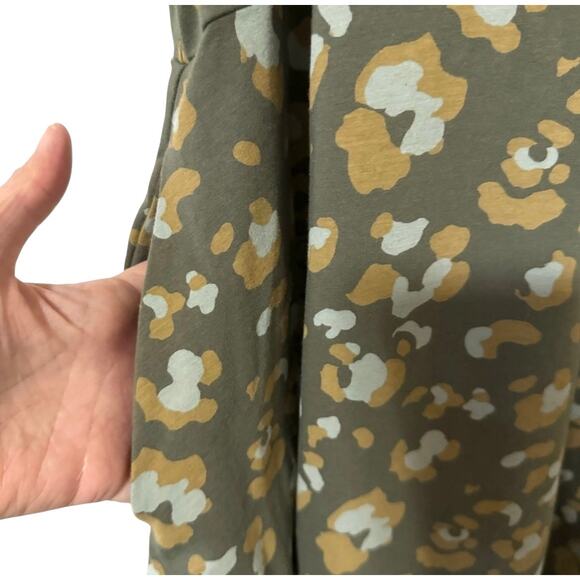 Pact Mod Leopard Fit & Flare Shorty Midi Dress Green XS Midi Organic Cotton - Picture 8 of 13